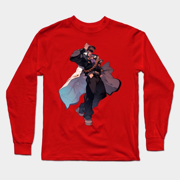 FIERCE JOTARO Long Sleeve T-Shirt by Drank